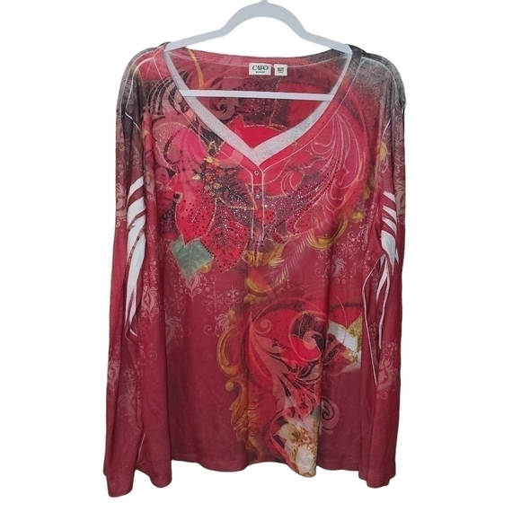 CATO LADIES LONG SLEEVE FASHION TEE - Picture 1 of 4